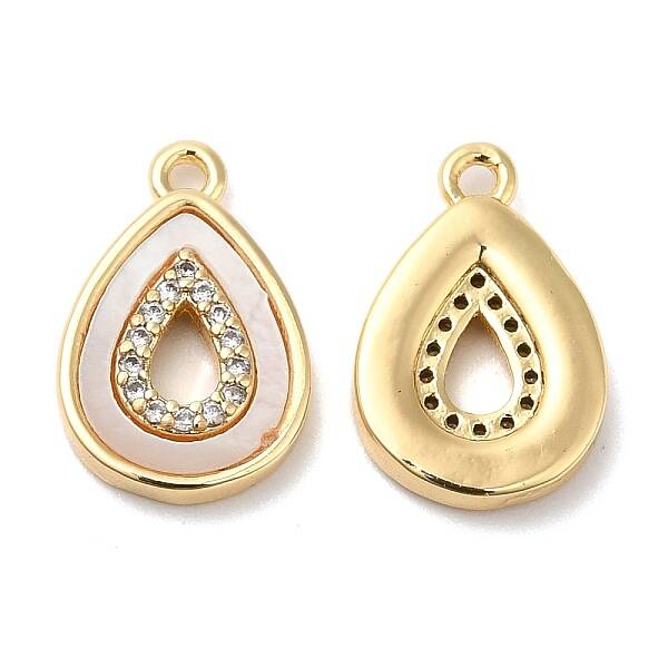 Brass Micro Pave Cubic Zirconia Charms