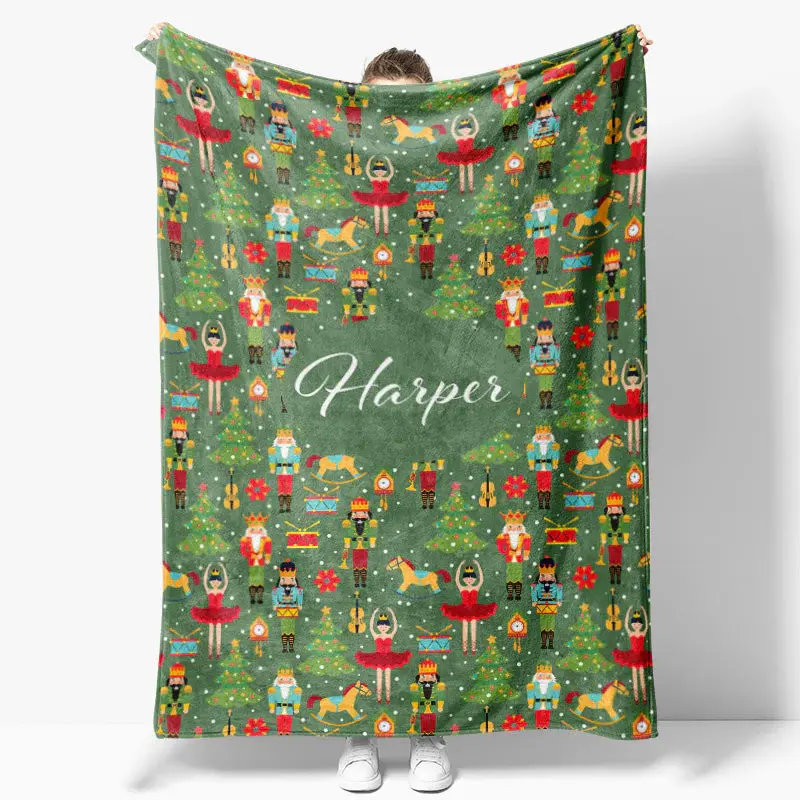 Nutcracker Christmas Tree Step And Repeat Custom Blanket - Aperturee