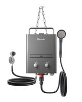 Ranein Tankless Water Heater Outdoor, 1.58 GPM Portable Propane Camping Water Heater, 6L, RO4KY, Grey Heating Element Gas Saf...