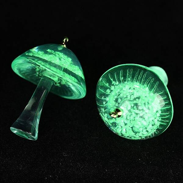 Luminous Epoxy Resin Mushroom Pendants