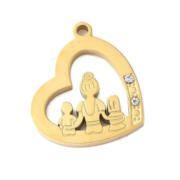 304 Stainless Steel with Rhinestone Pendants