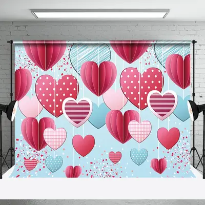 Aperturee Romantic Heart Shaped Valentines Day Lovely Backdrop | Valentine Photo Backdrop | Happy Valentines Day Banner | Diy...