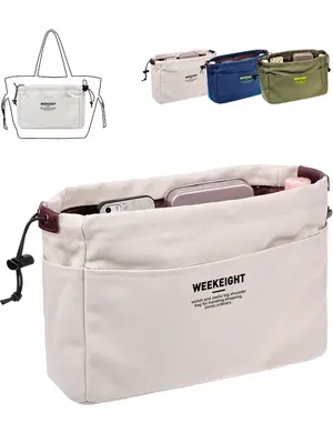 1 Piece Casual Canvas Letter Design Storage Bag, Durable Wallet Pouch Storage Bag, Multi-layer Multi-functional Travel Storag...