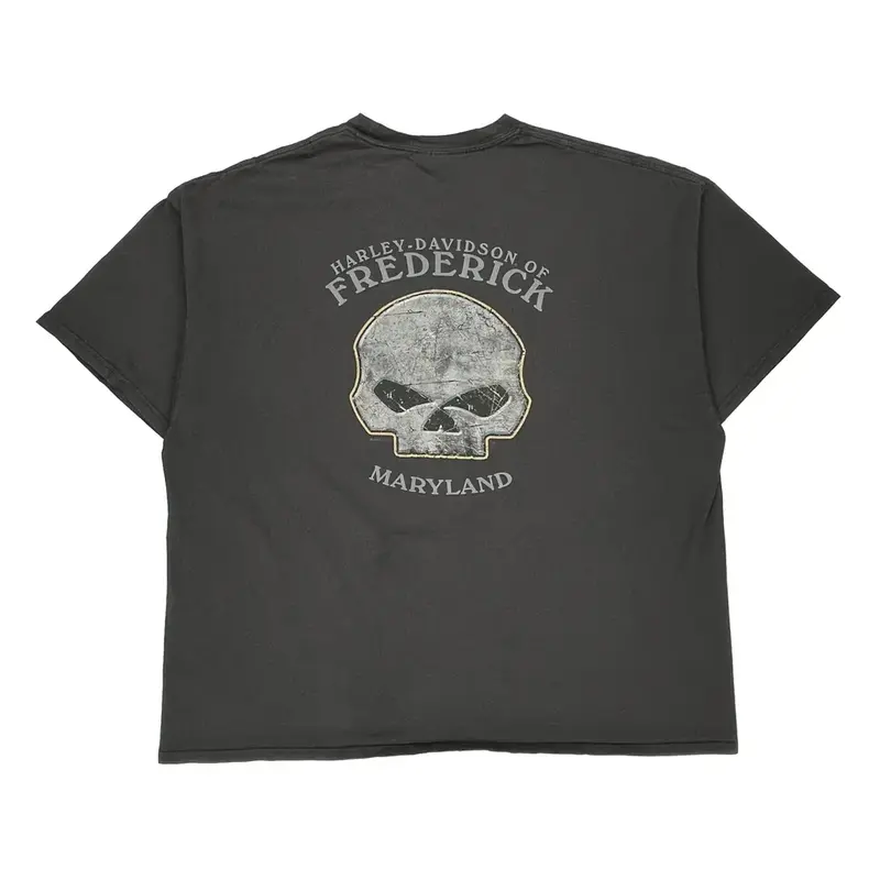 Harley Davidson Graphic T-Shirt - 3XL Black Cotton
