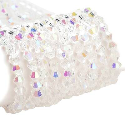 Faceted Bicone Electroplate Glass Beads Strands