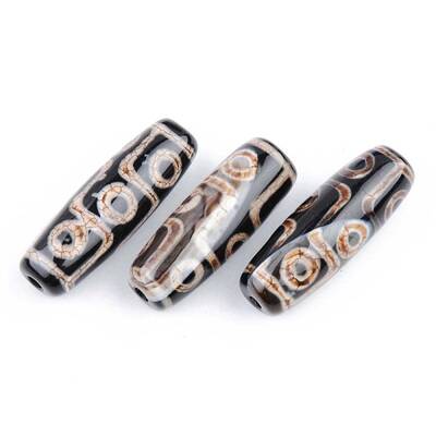 Tibetan Style 9-Eye dZi Beads Strands