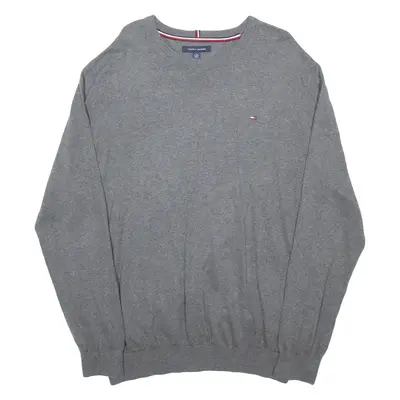 TOMMY HILFIGER Mens Jumper Grey Tight Knit XL
