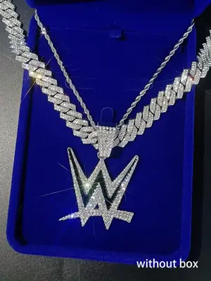 Wrestling Rhinestone Decorated Pendant Necklace, Punk Layered Necklace for Party, Daily Clothing Decor, Trendy All-match & Ex...