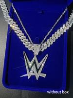 Wrestling Rhinestone Decorated Pendant Necklace, Punk Layered Chunky Necklace for Party, Daily Clothing Decor, Trendy All-mat...