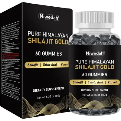 Cordyceps & Shilajit Gold Gummies | Natural Dietary Supplement with Fulvic Acid, Minerals & Carrot Extract | Daily Optimum Vi...