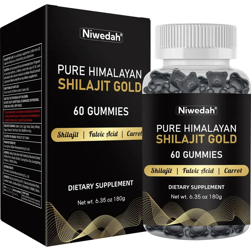 Cordyceps & Shilajit Gold Gummies | Natural Dietary Supplement with Fulvic Acid, Minerals & Carrot Extract | Daily Optimum Vi...