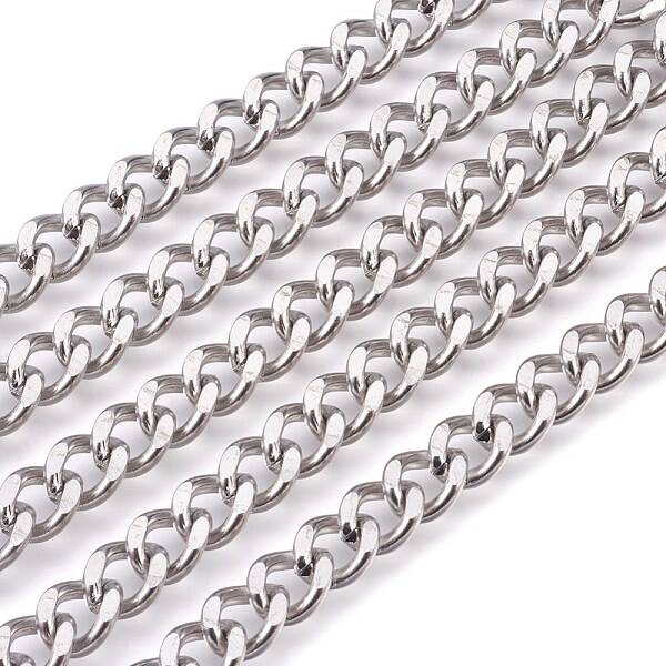 Tarnish Resistant 201 Stainless Steel Curb Chains