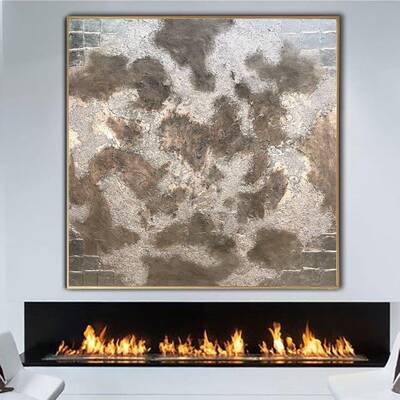 Large Oil Painting Original Beige Paintings On Canvas Abstract Gold Art Contemporary Wall Art Modern Wall Decor | MOON SURFAC...