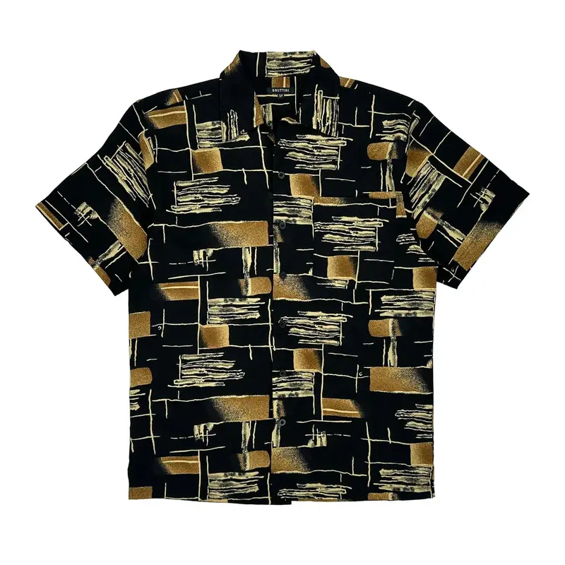 Bruttini Hawaiian Shirt - Small Black Cotton