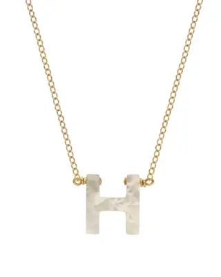 Dawn Initial Necklace | Metal Color: Gold | Style: H