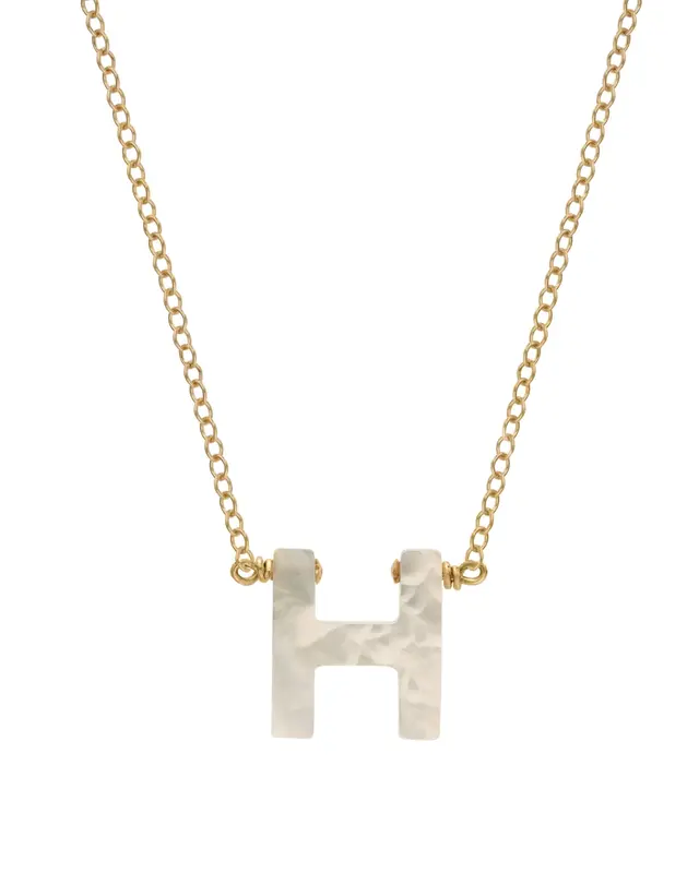 Dawn Initial Necklace | Metal Color: Gold | Style: H