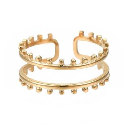 304 Stainless Steel Double Line Open Cuff Ring