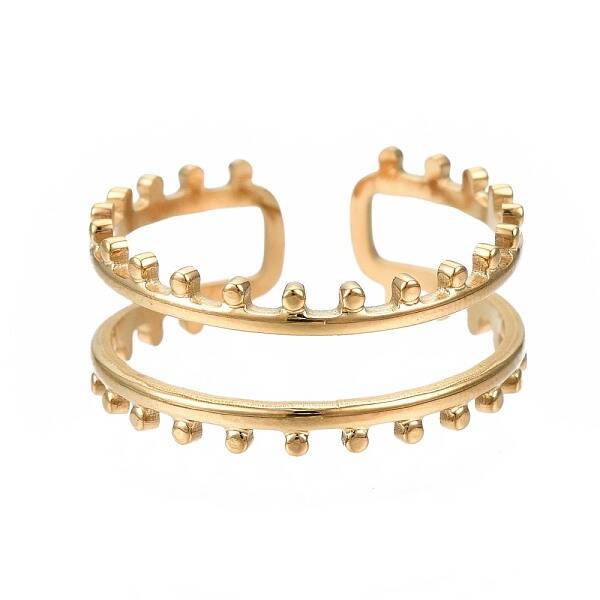 304 Stainless Steel Double Line Open Cuff Ring