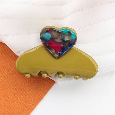 Heart Acetate Claw Hair Clips