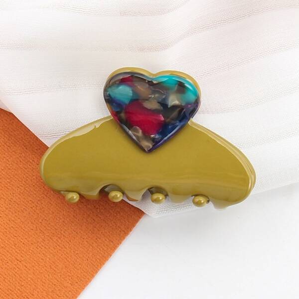Heart Acetate Claw Hair Clips