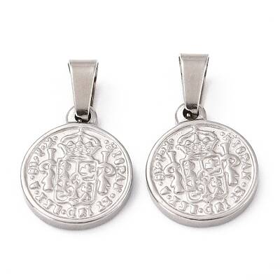 Non-Tarnish 304 Stainless Steel Coin Pendants