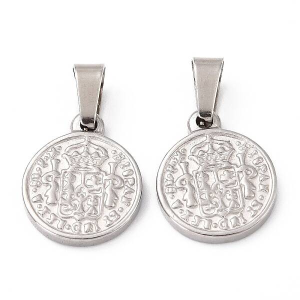 Non-Tarnish 304 Stainless Steel Coin Pendants