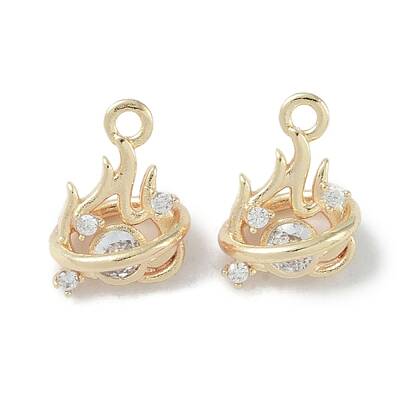 Brass Micro Pave Clear Cubic Zirconia Pendants