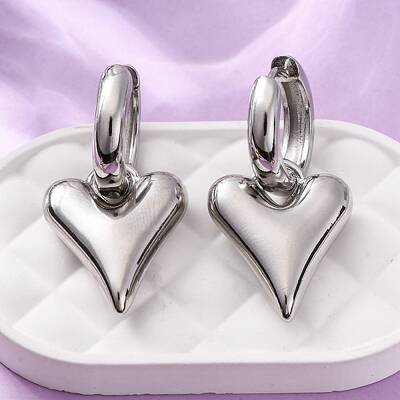 Heart Brass Hoop Earrings