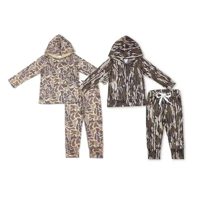 Camo 2 Piece Printed Hoodie and Pants Boys Set