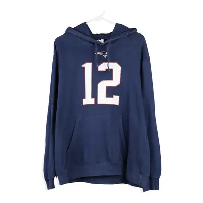 New England Patriots Majestic Hoodie - Medium Blue Cotton