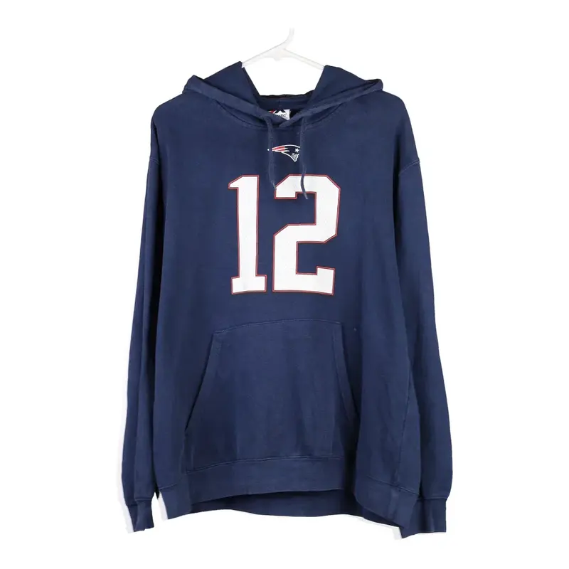 New England Patriots Majestic Hoodie - Medium Blue Cotton