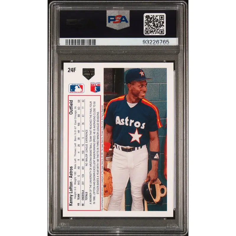 Kenny Lofton PSA 1991 Upper Deck Final Edition Rookie Card #24F 9 93226765
