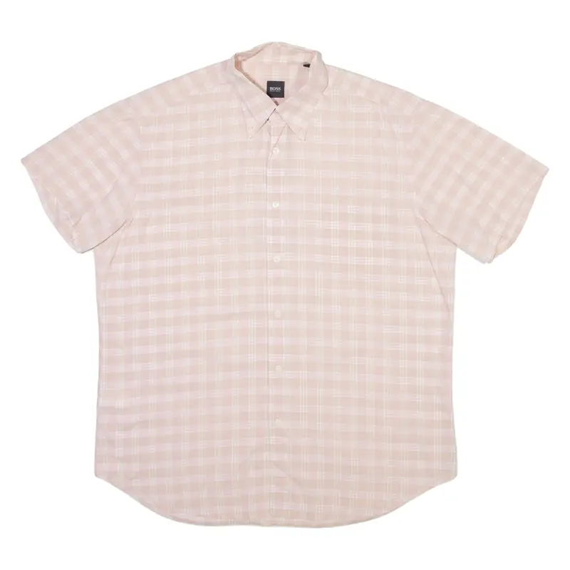 BOSS Mens Shirt Pink Check L