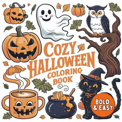 Halloween Bold and Easy Coloring Book: Cute and Simple Designs for Kids, Teens & Adults: Featuring 40 Simple Designs to Color...