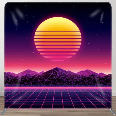 Aperturee Cyber Sunset Matrix Backdrop Cover For Party Decor - Aperturee