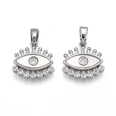 Brass Micro Pave Cubic Zirconia Charms