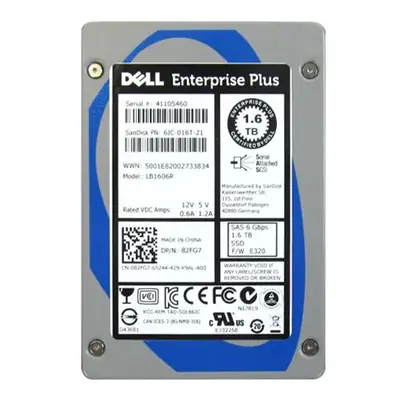 082FG7 Dell 1.6TB Multi-Level Cell SAS 6Gb/s Hot-Pluggable 2.5-Inch Solid State Drive for PowerEdge Servers