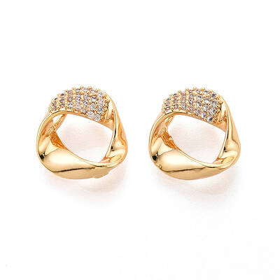 Brass Micro Pave Cubic Zirconia Charms