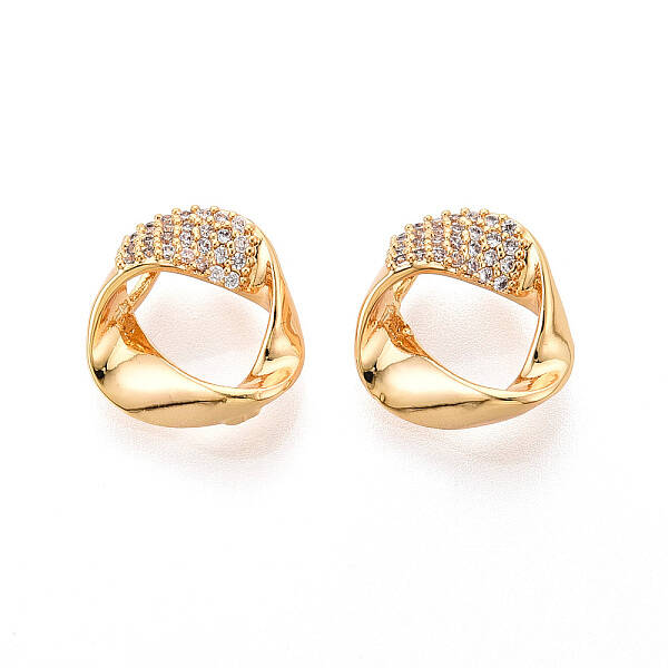 Brass Micro Pave Cubic Zirconia Charms