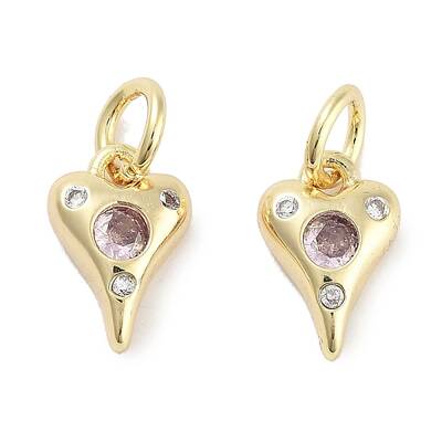 Brass Micro Pave Cubic Zirconia Charms