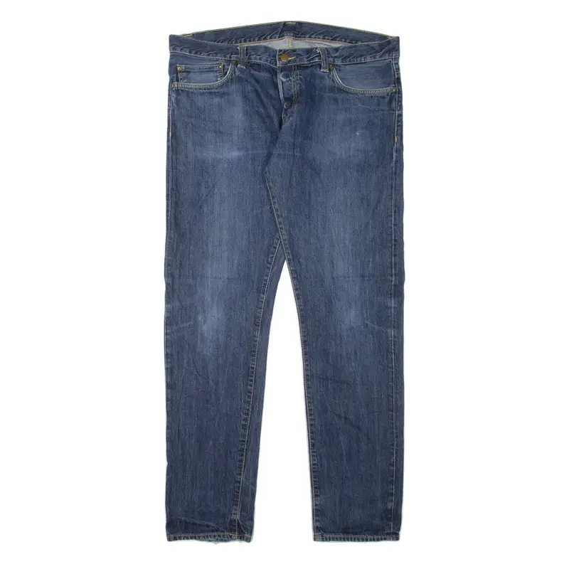 CARHARTT Buccaneer Pant Mens Jeans Blue Slim Straight Stone Wash W36 L34