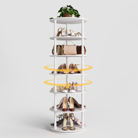 SULIVES Rotating Shoe Rack, 360° Rotating Shoe Rack Tower, 2/4/6 Layer Storage, Maximized Storage Space, Modern Style, Suita...