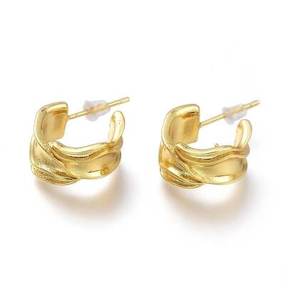 Brass Half Hoop Earrings