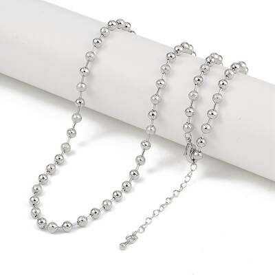 Rack Plating Brass Ball Chain Necklaces for Women