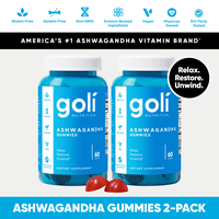 2 Bottles of Goli Ashwagandha & Vitamin D Gummy - Mixed Berry, KSM-66, Vegan, Plant Based, Non-GMO, Gluten-Free & Gelatin Fre...