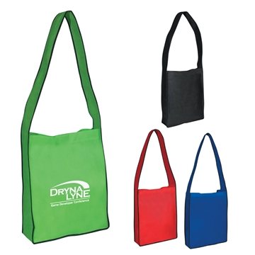 150 Customized Non-Woven Messenger Tote Bag With Hook And Loop ...
