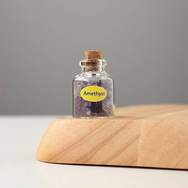 Mini Natural Amethyst Chips Bottles Sets