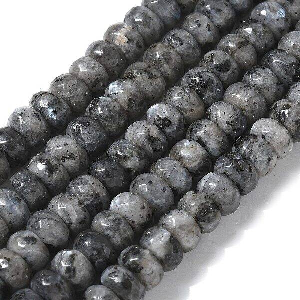 Faceted Natural Labradorite Rondelle Beads Strands