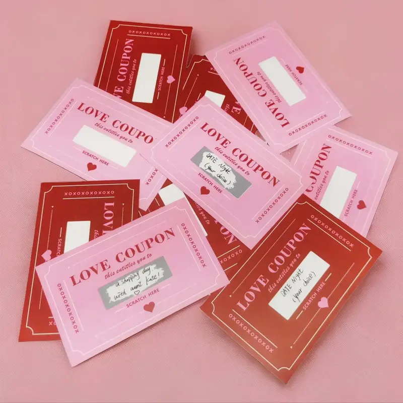 Scratch Off Love Coupon, 5 Counts/10/20pcs Summer Romantic Scratch Off Date Ideas for Couples, Creative DIY Romantic Scratch ...