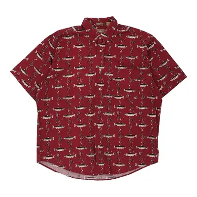 Natural Issue Short Sleeve Shirt - Large Red Cotton